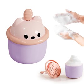 happykau Facial Cleansing Whisk, Fluffy Whisk, Facial Cleanser, Cute Whisk Pump, Easy, Fine-grained Microbubble, Shower, Bath, Face, Shampoo (Purple)