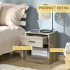HOMCOM Modern Side Table, Accent Table with Drawer and Storage