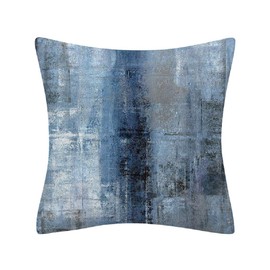 BCKAKQA Cushion Covers 45cm x 45cm Set of 4 Navy Blue Grey Throw Pillow Covers 18x18 inches Soft Polyester Square Decorative Throw Pillow Cases for Living Room Sofa Couch Bed Pillowcases