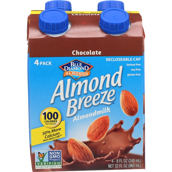 BLUE DIAMOND ALMOND BREEZE CHOCOLATE MILK SUBSTITUTE LACTOSE FREE CARTON
