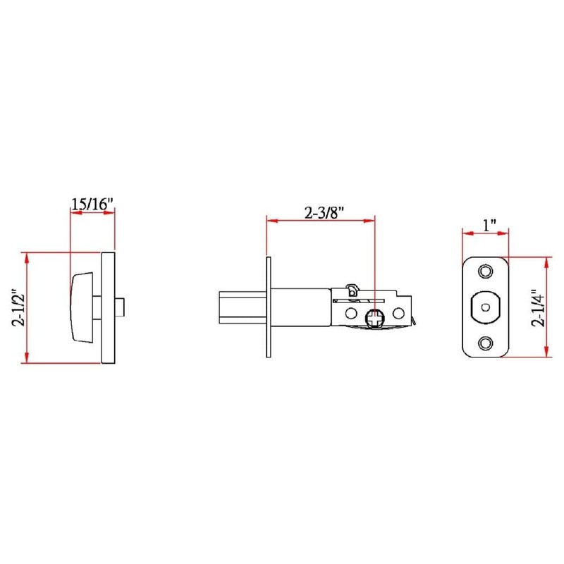 Keyed Entry Door Deadbolt with One Keyed Side and Twist-Knob