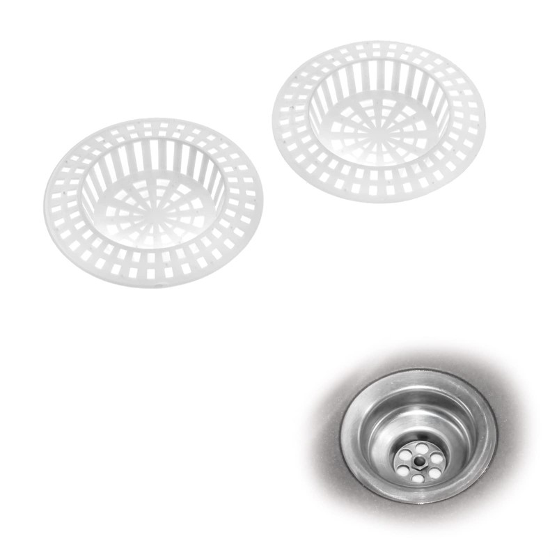 Westmark 2 Abfluss-Siebe/Ausgussfilter, ø 7 cm, Rund, Kunststoff, Weiß, 52072270