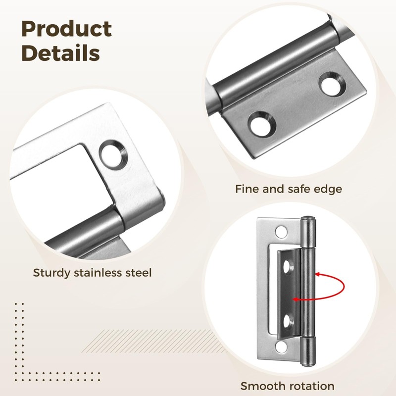 4 PCS Cat Door Silent Hinges with 4 Pcs Kitty
