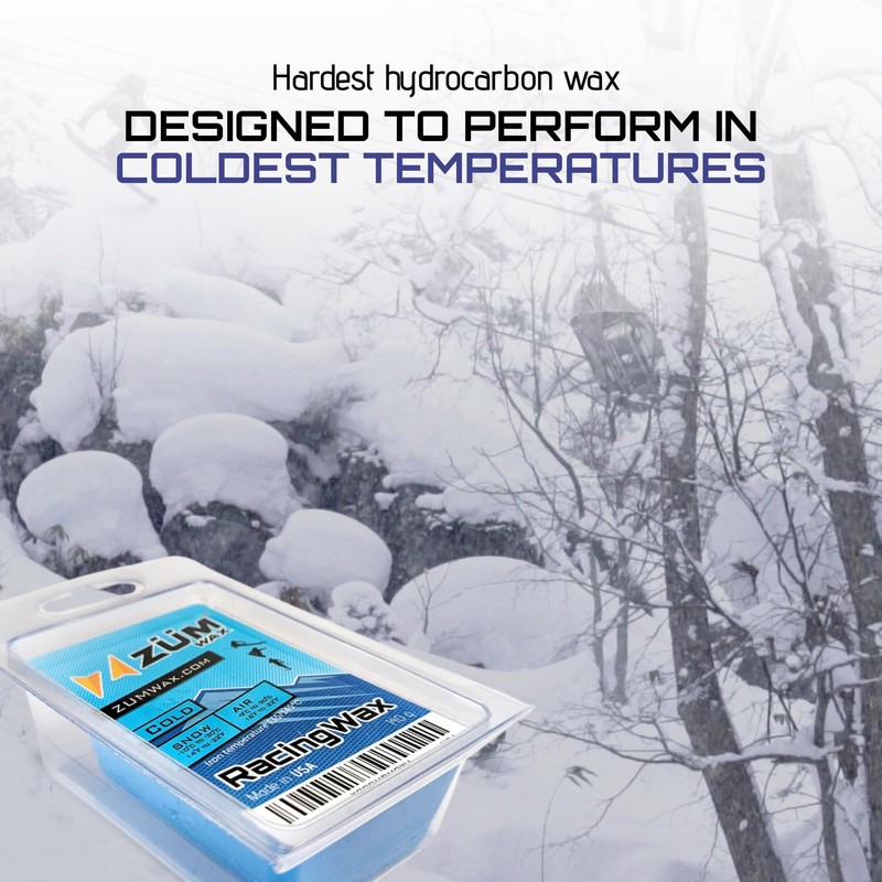 ZUMWax Ski/Snowboard RACING WAX - COLD Temperature - 100 gram