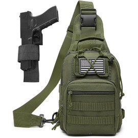 ATBP Small Tactical Sling Bag for Men with Holster Military EDC Shoulder Bag CCW Crossbody Bag 7 Liters