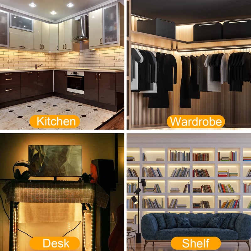 maylit Under Cabinet Lights Plug in, 3 Pcs 12 Inch
