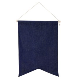 PATIKIL Enamel Pin Display Banner 33cm Long Canvas Blank Holder Board Wall Hanging Trade Badge Flag Collection Organizer for Book Collector Case Pennant Felt Bag Box Blue