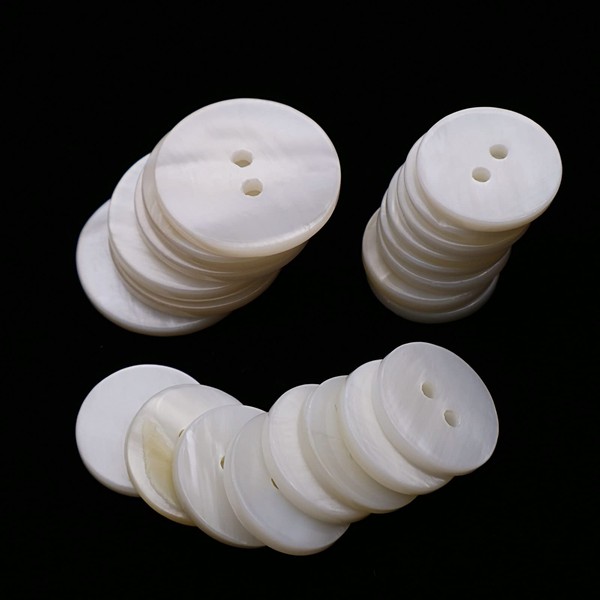 Leekayer 22 Pieces Genuine White Mother of Pearl Blazer Buttons