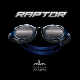 Cabana Sports Raptor Swimming Goggles No Leaking Anti Fog UV Protection Triathlon Full Protection Adjustable Swim Glasses for Adult Men and Women (Silver/Black (Non-Polarized))