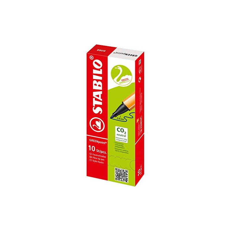 Fibre-Tip Sign Pen - STABILO GREENpoint - Pack of 10