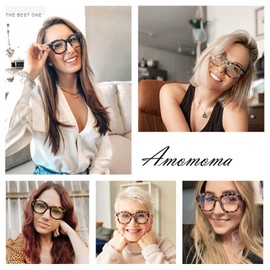 AMOMOMA 3 Pack Retro Oversized Reading Glasses for Women Blue Light Blocking Computer Readers Spring hinge AM6003 with Black+Blue+Grey Tortoise Frame 3.00 x