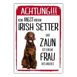 Irish Setter Dog Sign Warning Fence Woman Saying Door Sign Dog Sign Warning Sign Gift Idea Funny Saying Dog Motif Aluminium Weatherproof Dog Sign