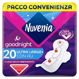 Nuvenia - Ultra Night absorbent with wings - Breathable and quick absorbency - Pack of 20