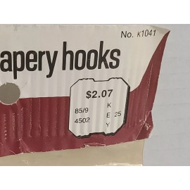 Kenney Drapery Slip In Hooks 1/2" Inch Heading  Pack of 14, New Old Stock #1041