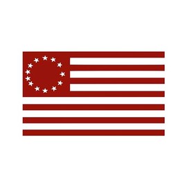 13 Colonies Vintage American Flag 6" Vinyl Sticker Car Decal (6" Red)