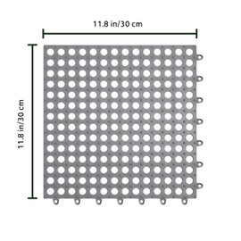 NarangOrnt 10pcs 11.8x11.8in Grey Sucker Interlocking Rubber Floor Tiles Soft TPE Non-Slip Tile Splicing Shower Mat Pet mats,Outdoor Cushion Mat for Bathroom,Deck,Drain,Pool,Patio,Balcony,Pet cage