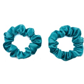 Mytoptrendz® Small Scrunchies Skinny Silky Satin Hair Ties for Women Girls Ponytail Holder Hair Accessories (Turquoise)