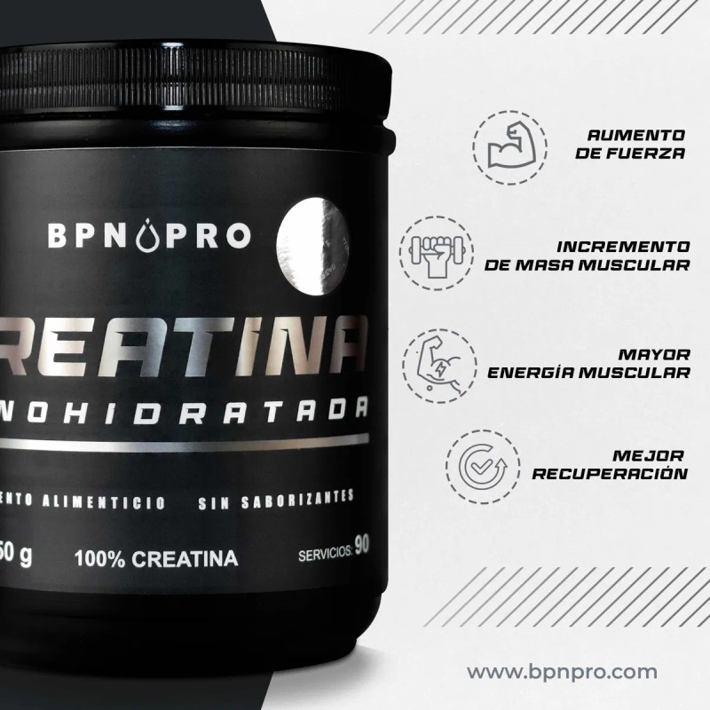 Creatina Monohidratada Alta Pureza Suplemento Polvo Bpn Pro Sin Sabor