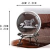 3D Engraving Crystal Decorative Ball, 2.3 in/60mm Novelty Glass Zebra