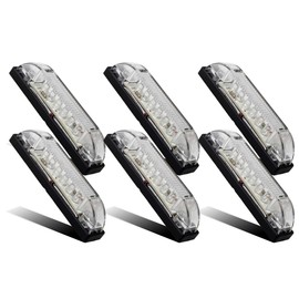 Partsam 6Pcs 4 Inch Marine Boat RV Slim Line Clear LED Utility Strip Light Bar 9 Diodes Sealed