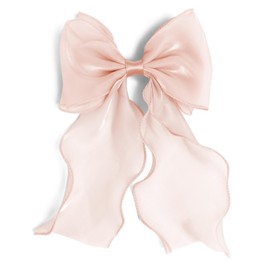 Bow Hair Clips for Women, Large Shiny Korean pink Bow Hair, French Long Tail Bows Hair Clip, Coquette Bows Hair Accessories for Girls