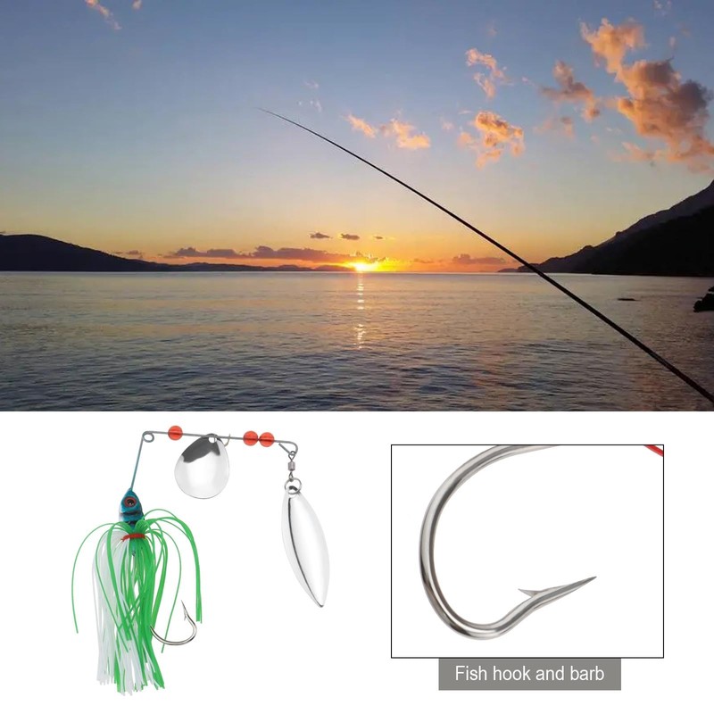 SG Store 6pcs Fishing Spinner Baits Lures Buzz Prop Spinner