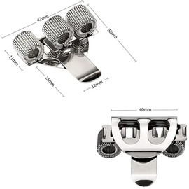 Set of 4 Pen Holder Clips Manganese Steel Pen Holder, Three-Hole Metal Pen Holder on the Bag, Adjustable Spring Ring Made of Stainless Steel Holder for Pocket Pencil, Pencil Marking Clips