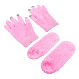 Healeved 1 Set Gloves and Foot Mask Set Mittens Women Gloves Moisturizing Gloves Moisturizing Hand Gloves Hand Gloves Moisturizing Overnight Sock Fabric Pink Lotion Miss
