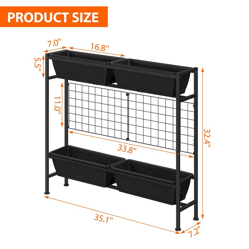 OYEAL Raised Garden Bed 32" Tall Elevated Planter Boxes with