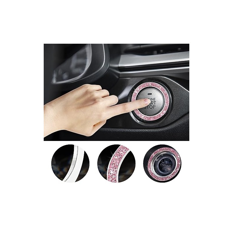 Bling Crystal Rhinestone Car Engine Start Decoration Ring