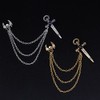 Gothic Skull Head with Sword Brooch Pin Long Chain Tassels
