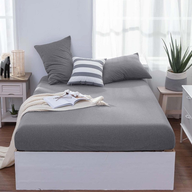 Oxford Homeware Grey Double Fitted Sheet – 30 Cm Extra