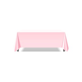 Pomp Pink 90" x 132" Inch Premium Polyester Tablecloth | Wrinkle + Stain Resistant Easy Care Fabric | Fits 6FT Rectangle Table