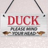 RED OCEAN DUCK! Please Mind Your Head Friendship Home Gift