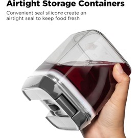 Shazo 9 PC Airtight Food Storage Containers - BPA Free Clear Plastic Snack & Spice Containers with Easy Lock Lids - Kitchen and Pantry Organization for Herbs, Coffee, Tea - 0.5L / 2.1 Cups