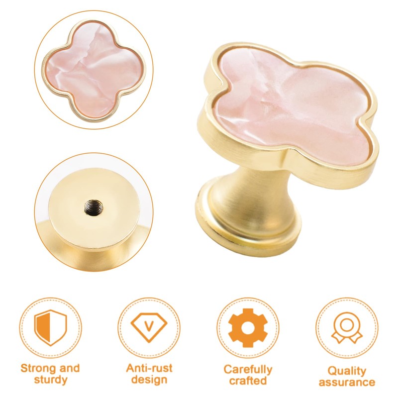 MOROBOR 6 PCS Four-Leaf Clover Handle, Creative Cabinet Drawer Pulls