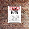 Shawprint BEWARE OF THE DOG METAL TIN GATE SIGN BRITISH