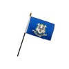 Connecticut 4x6in Stick Flag - 1 dozen pack
