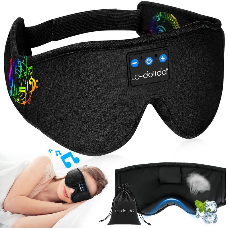 Sleep Mask with Bluetooth Earphones, Sleep Headphones Bluetooth Blackout Wireless