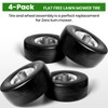 (4-Pack) 9x3.50-4” Flat Free Lawnmower Tire with 4" Centered Hub,