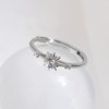 Meissa Silver Ring for Women Dainty Stackable Sun Ring Cubic