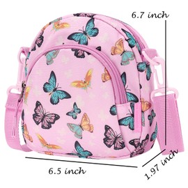 Choco Mocha Girls Purses for Kids Crossbody Bag Little Girls Butterfly Purse Cute Bag Toddler Children Gifts Age 3 4 5 6 7 8 9 10, Pink