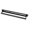 VALUE 19"-Keystone-Modulträger, 24 Ports, 1HE, 3-teilig, ungeschirmt, schwarz