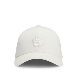 BOSS Men's Zed-B-Icon Cotton Twill Cap with Embroidered Double-B Monogram, Open White, Unit size