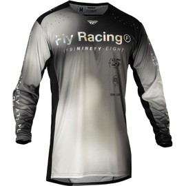 Fly Racing Men's Lite Motocross & Mountain Bike Jersey - Protective Jersey for Dirt Bike, MTB, BMX and Motorcycle Riding Light Grey/Black