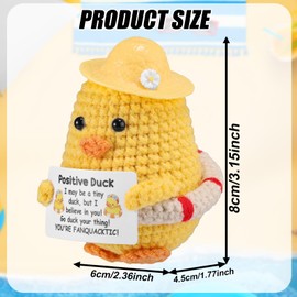 TOYMIS Positive Duck Crochet, Swimming Ring Duck Crochet Emotional Toy Support Positive Animal for Invigorating Gift Summer Home Office Decoration Back to School Gift