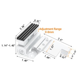 2 Set White Adjustable Portable Door Lock,Security Door Reinforcement Lock