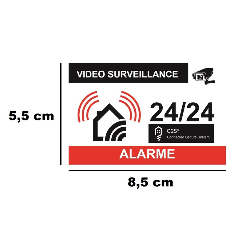 Set of 12 Deterrent, Alarm Stickers, Video Surveillance, Home Protection,