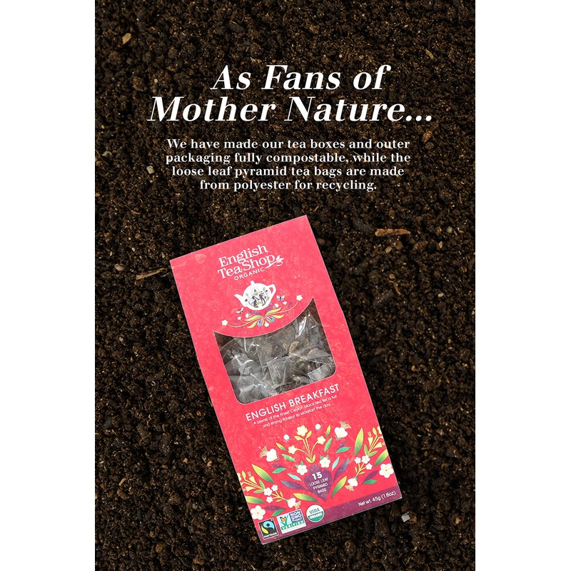 English Tea Shop Organic English Breakfast Tea (15 Pyramids), 44.9999999999999