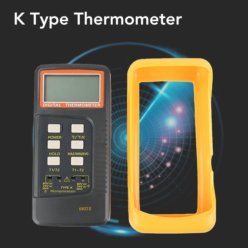 K Type Thermocouple Thermometer, -58℉ ~ 2498℉ Dual Channel Digital